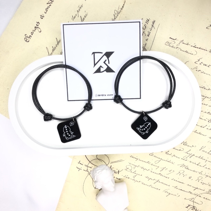 Gelang Couple Dino V3/ Gelang Couple Dino Cute 2pcs Couple Magnet Gelang Viral Couple Sahabat