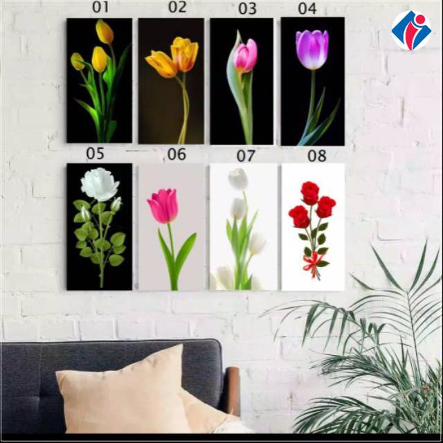 Hiasan dinding wall decor dekorasi hiasan gantung gambar pajangan bunga mawar tanaman