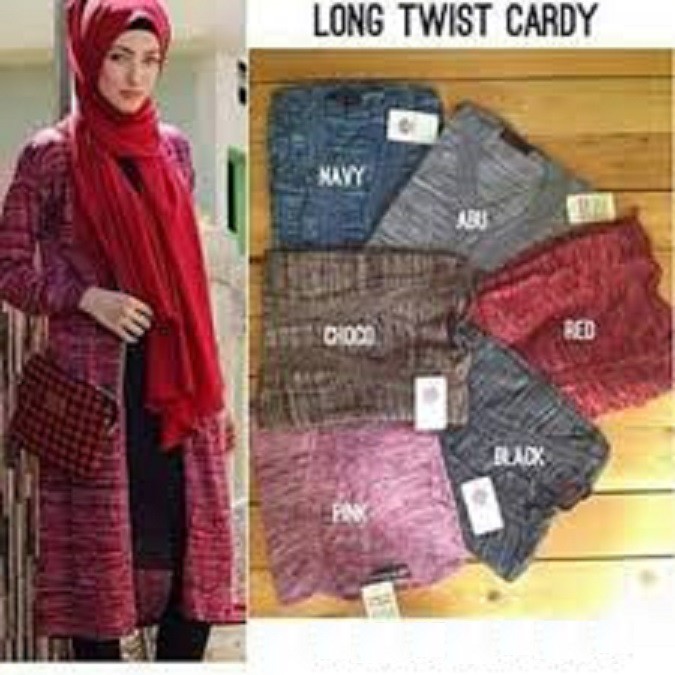 Long Cardy Twist - kardigan panjang rajut