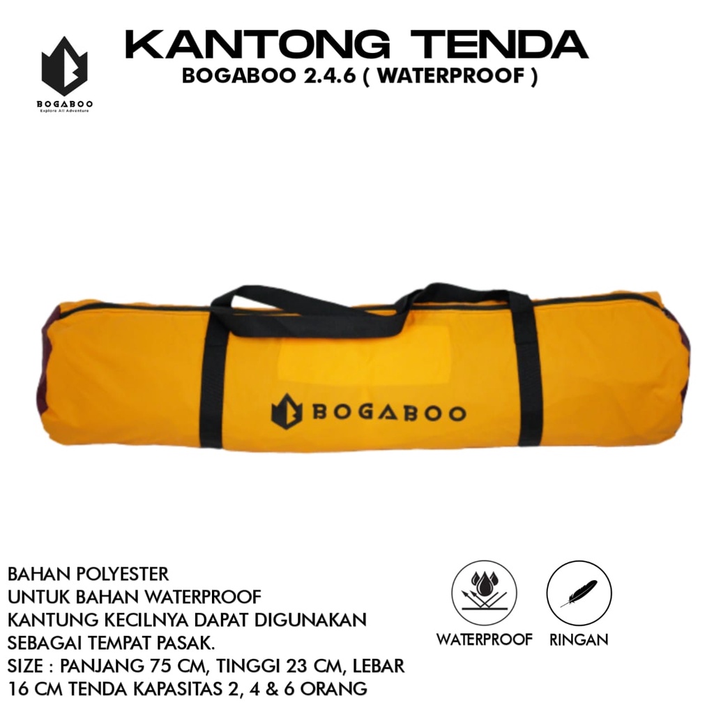 Bisa COD Kantong Tenda Bogaboo - Sarung Tenda Kap 2-6 - Tempat Tenda