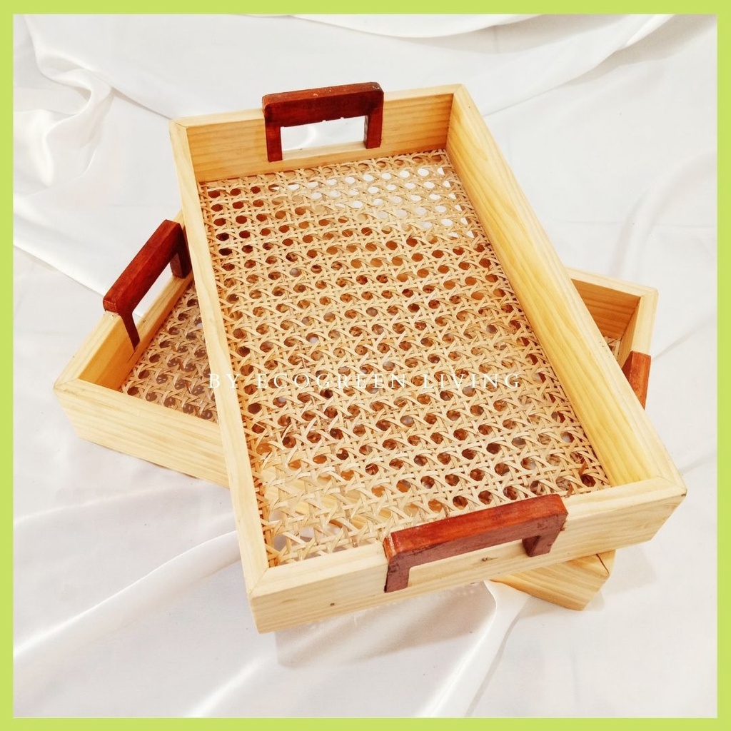 NAMPAN ANYAMAN BAKI ROTAN WEBBING - TRAY BAKI ROTAN