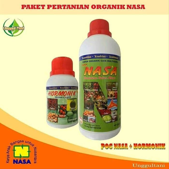 PUPUK ORGANIK NASA 1 PAKET / PUPUK CAIR ORGANIK NASA / NASA 500cc dan HORMONIK 100cc