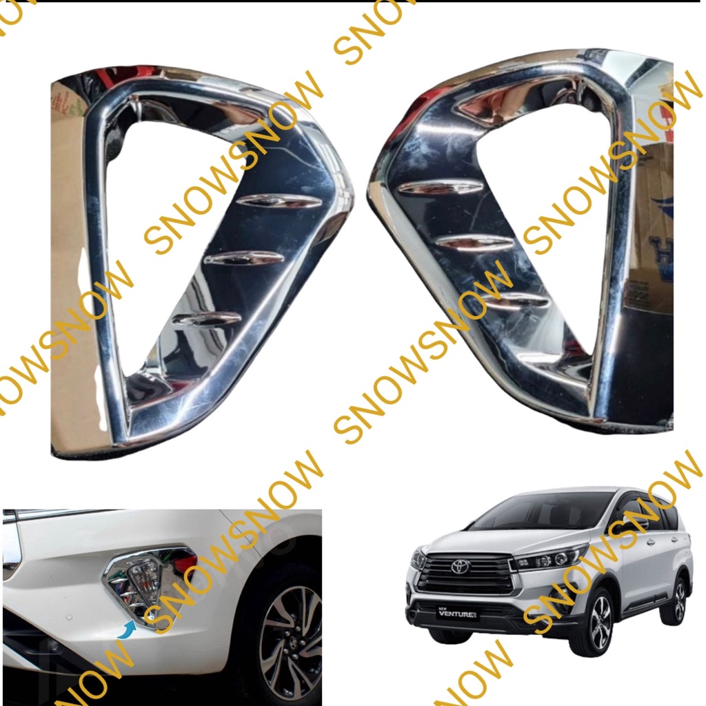 Cover Foglamp Innova 2021 2022 UP Fog Lamp Chrome Hitam Jsl