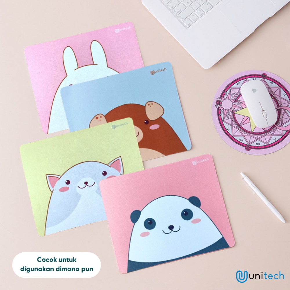 Mousepad Motif Cute Unitech Pattern Animal Series Anti Selip - Mousepad Lucu