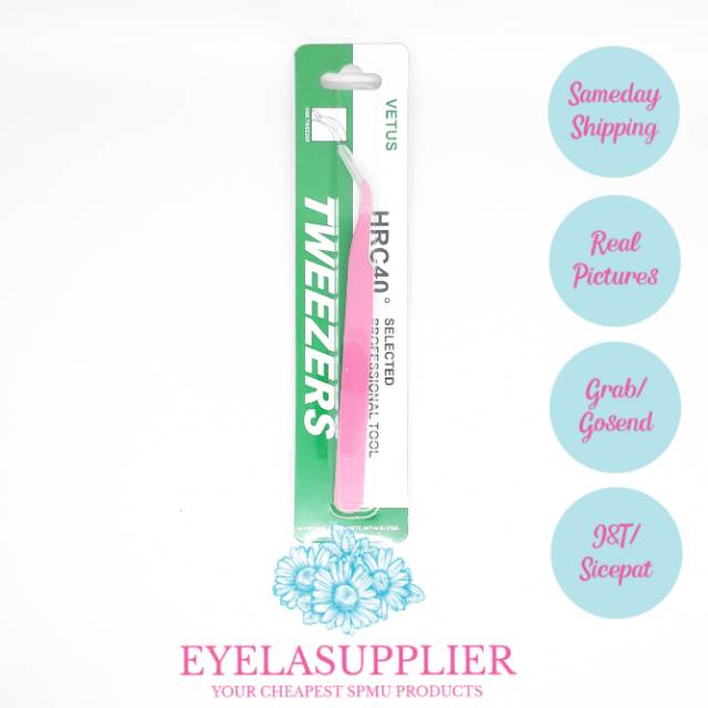 Vetus Tweezer lurus bengkok Pinset Eyelash Extension