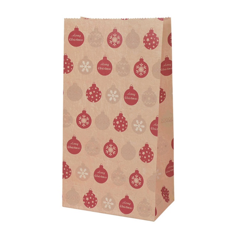 Zzz 10Pcs / Set Kantong Kertas Motif Kartun Santa / Rusa / Manusia Salju / Snowflake Untuk Permen / Kue Natal