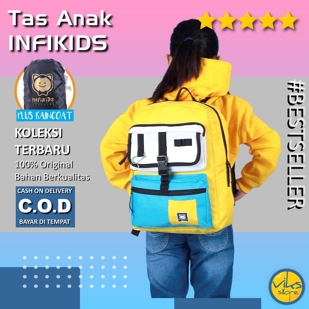 Tas Sekolah Anak Perempuan Laki Laki | Tas Punggung | Tas Ransel | Backpack Premium Quality Infikids