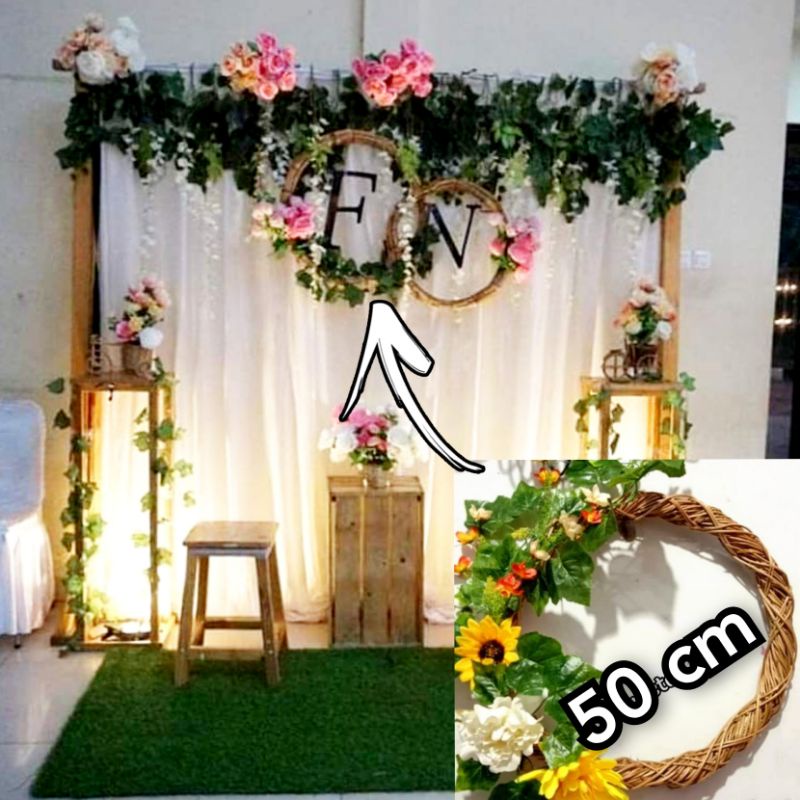 ring akar manon.dekorasi.bunga kering.ring rustic.perlengkapan pesta.tanaman hias,bahan kerajinan an