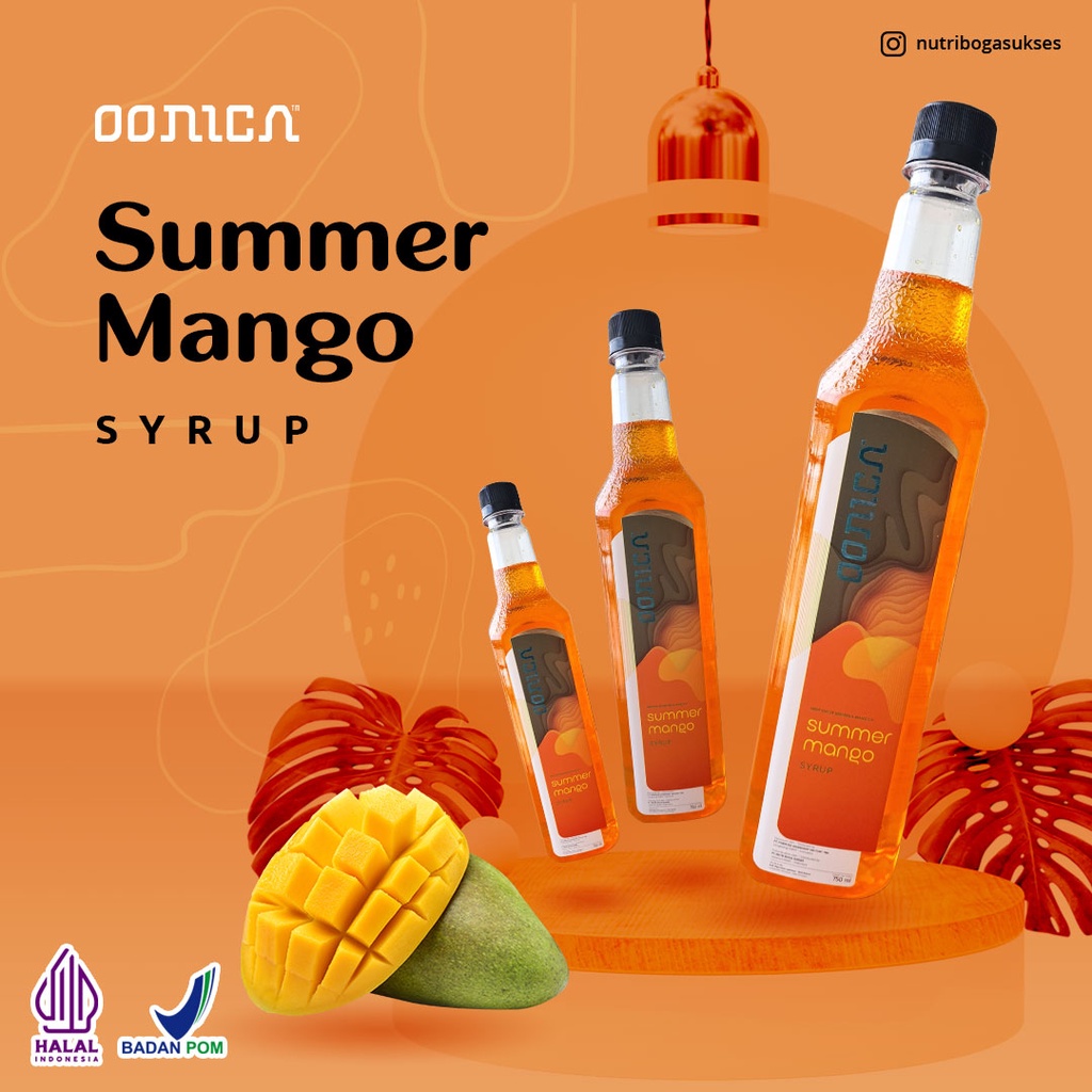 750ml OONICA Summer Mango Syrup (sirup dengan rasa buah mangga)