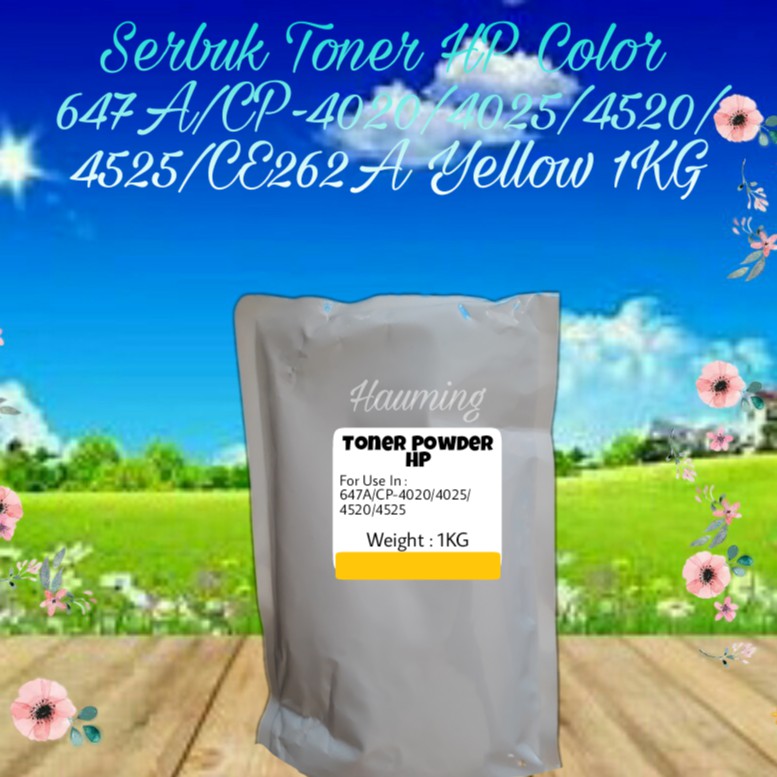 Serbuk Toner HP 647A CP4020 CP4025 CP4520 CP4255 CP-4025n 4525n 4525dn 4525xh CE262A Yellow 1kg