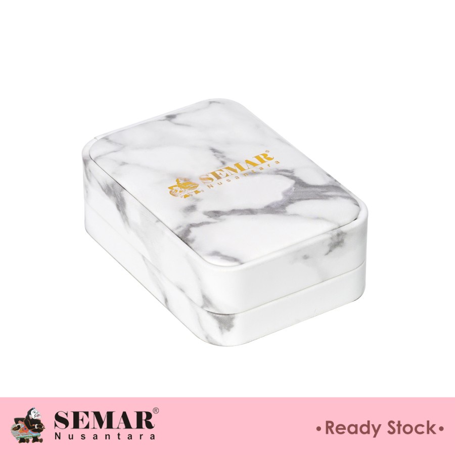 Kotak Perhiasan White Marble Square Jewelry Box Semar Nusantara