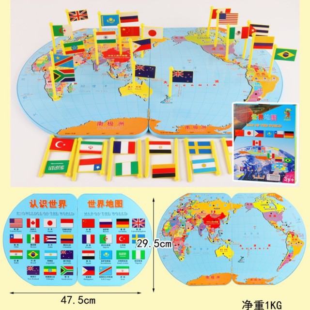 MAP OF THE WORLD - NATIONAL FLAG