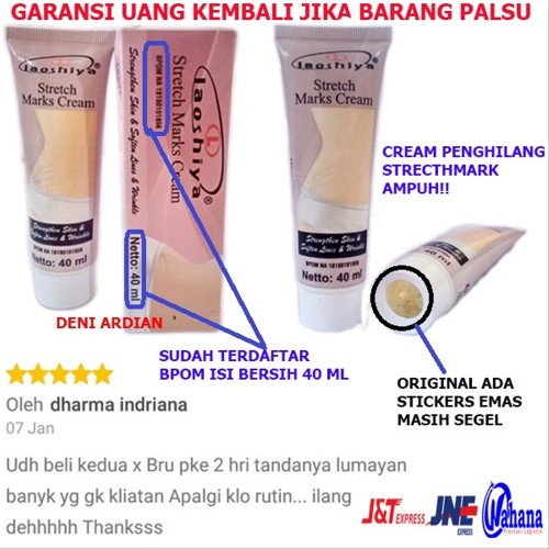 [COD] Krim Ampuh Penghilang Stretch Marks - Laoshiya Cream 40ml ORIGINAL BPOM Menyamarkan atau Menghilangkan Stretch Marks Garis Halus Pasca Melahirkan Penurunan serta Kenaikan Berat Badan