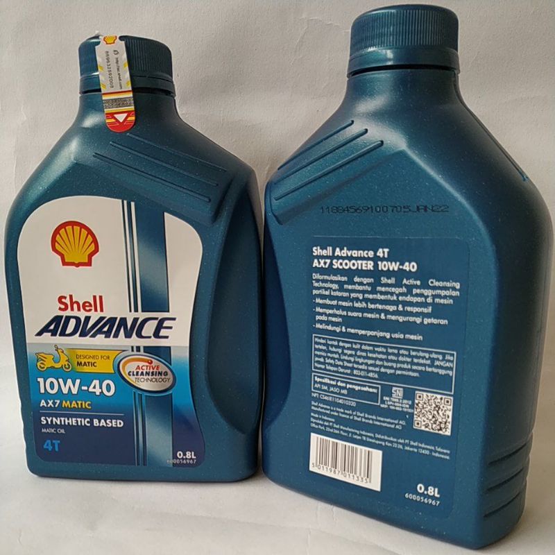 SALE  - OLI MOTOR MATIC SHELL ADVANCE AX7 MATIC 0.8L