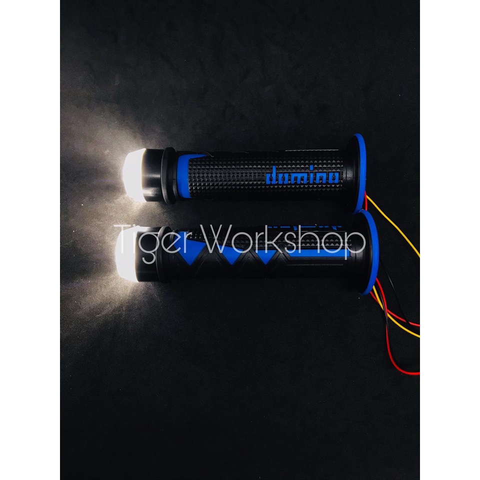 Handgrip Shark Sarung Gas Plus Lampu Jalu Stang Variasi Motor LED DRL 2 in 1 Plus Sein ( Universal )