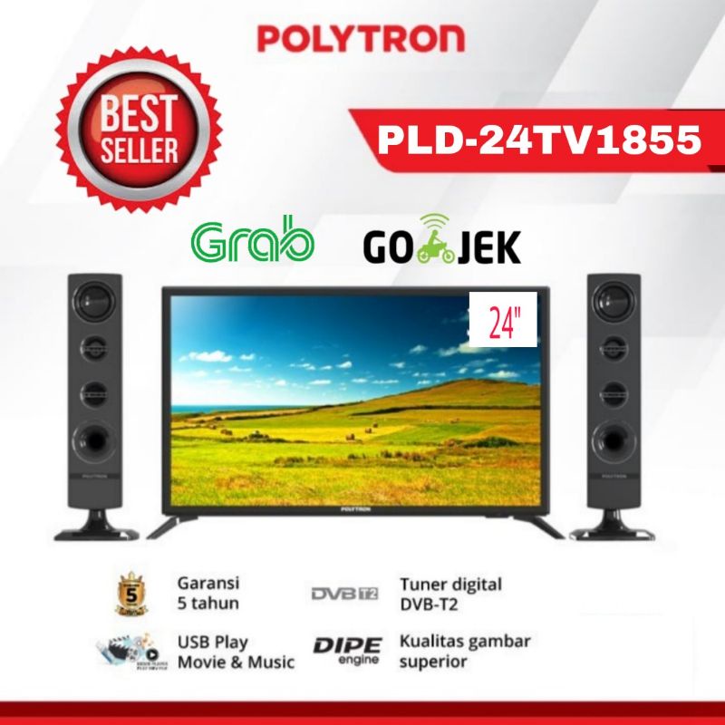 POLYTRON LED TV DIGITAL SPEAKER TOWER 24 INCH PLD-24TV1855