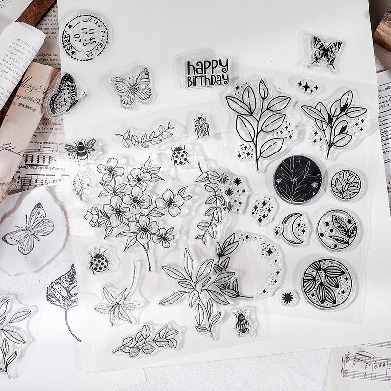 

Clear stamp silicon/ stempel silikon bening/ stamp for scrapbook journaling kit