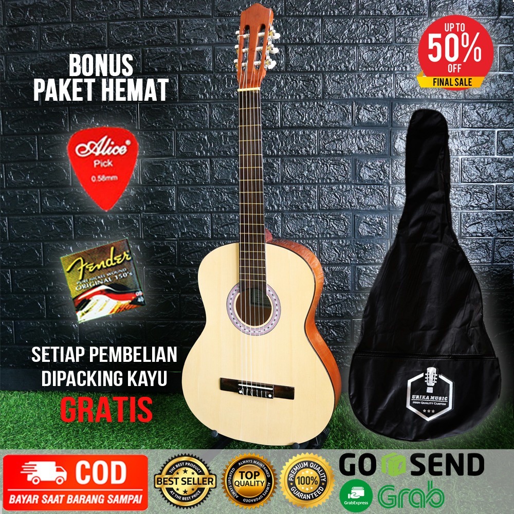 Gitar Akustik Classic Nilon Sudah Tanam Besi/Trussrod