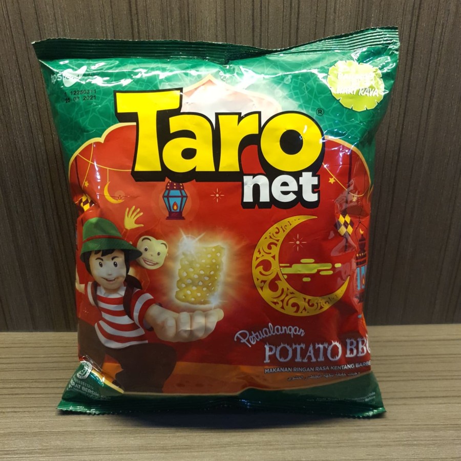 

Taro Net Makanan Ringan Rasa kentang BBQ Potato BBQ HALAL 65 Gr