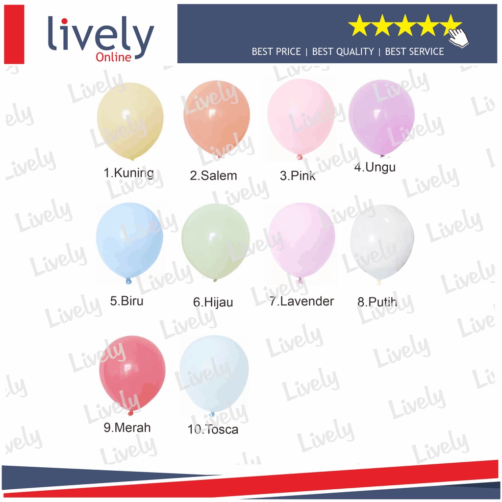 Balon Latex Pastel 12 inch High Quality Kualitas Bagus Satuan