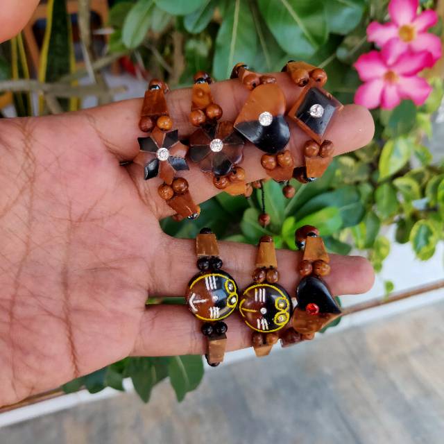 Gelang kaukah anak plat mata coklat / gelang kaokah / gelang koka / gelang kokka / gelang kaoka