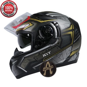 HELM KYT K2 RIDE BLACK PANTHER GOLD //KYT DOBLE VISOR KYT ORIGINAL//