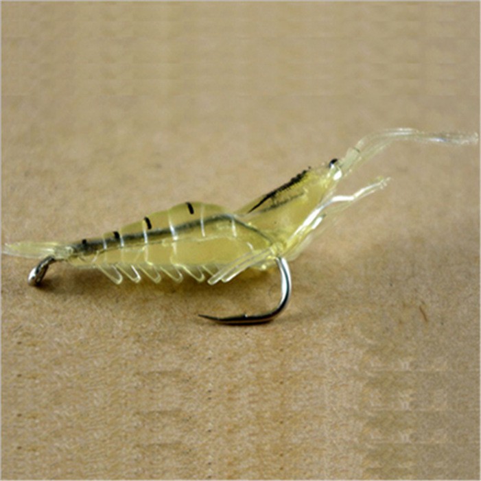 HENGJIA 5Pcs 4cm/1.5g Soft Shrimp Umpan Cumi Pancing Squid Fishing Lure Swimbait Bass Ikan Bait Kail