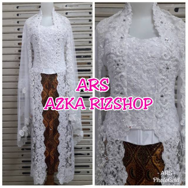 SATU SET KEBAYA AKAD NIKAH KUTU BARU KEBAYA KUTU BARU MODERN KEBAYA PAYET PUTIH