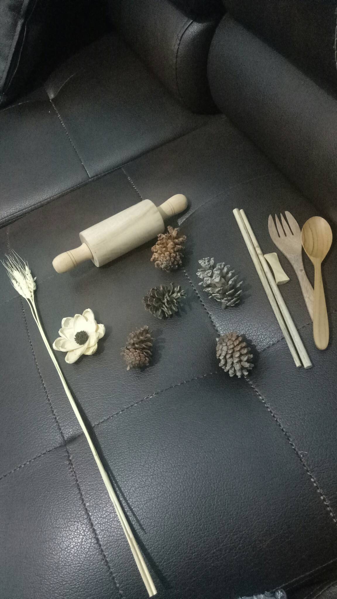 Honey Dipper, Mini Rolling Pin,pisau, Sendok Tepung, Madu Kayu Handmade Properti Foto Makanan