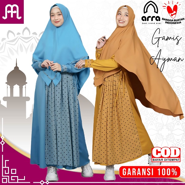Baju Gamis Wanita Muslim Terbaru Kerudung Muslimah Original Arra Ayman Dress Wanita Muslimah Kekinia