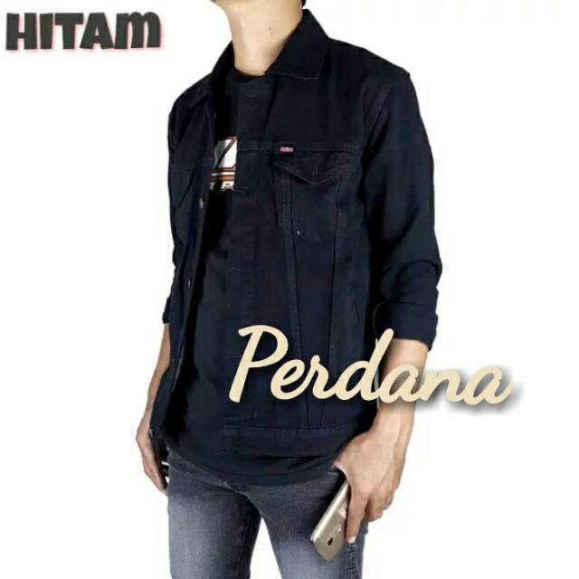 Jaket jeans levis pria warna bahan tebal