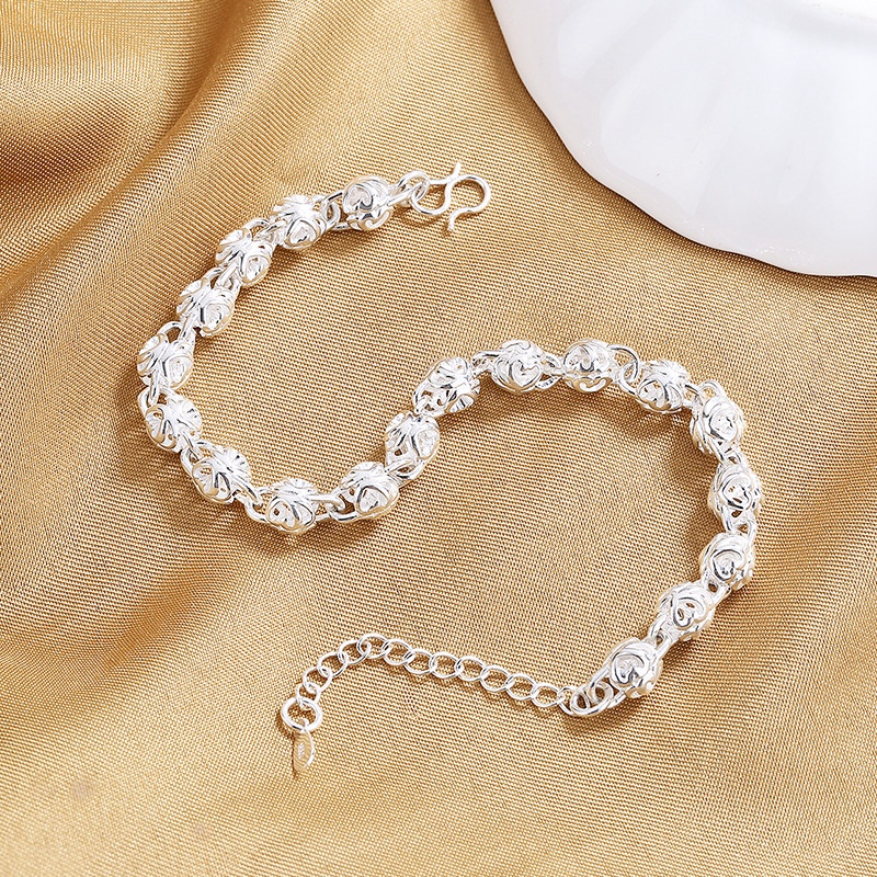 Fancyqube Gelang Sterling Silver 925 Hias Manik-Manik Untuk Wanita