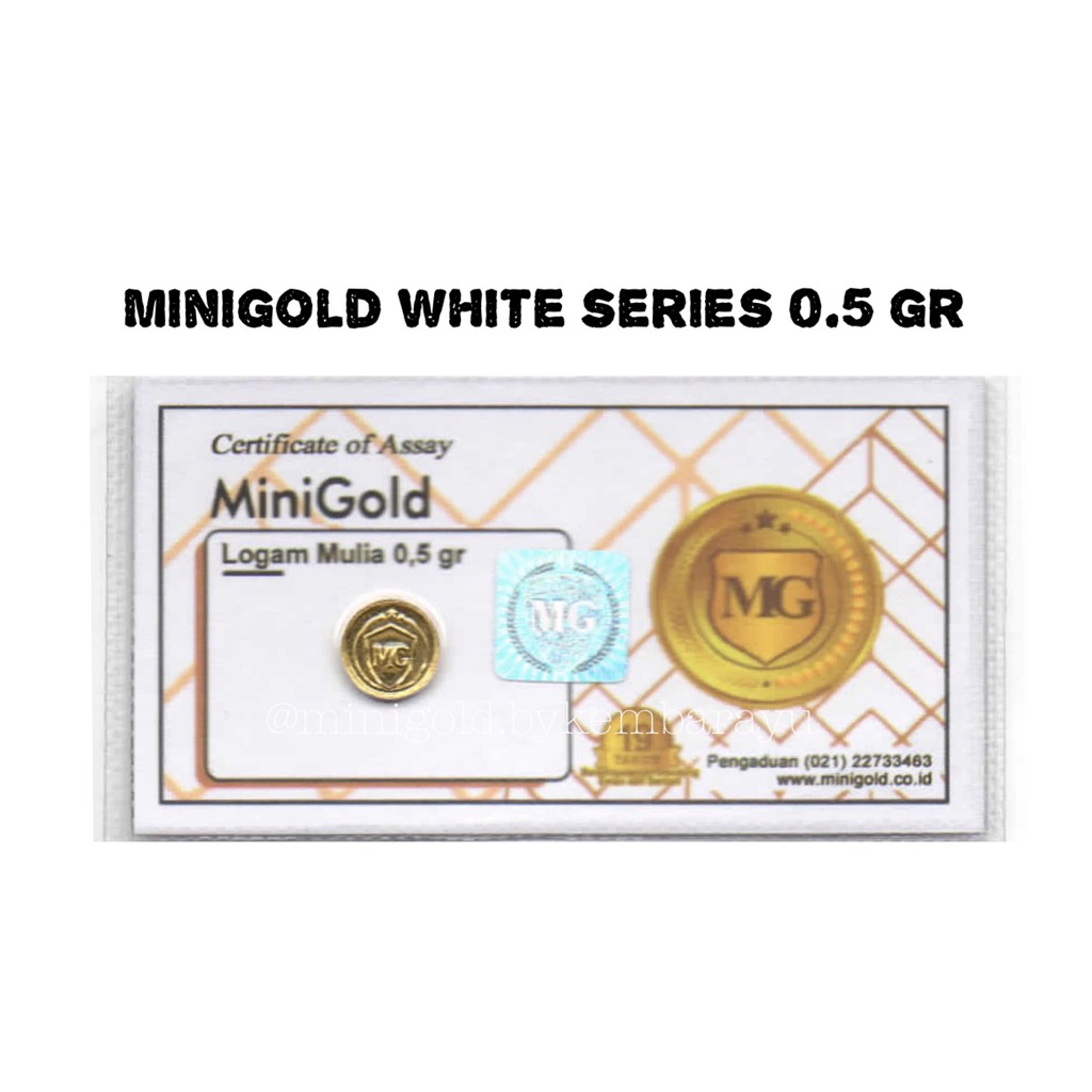 (FREE AMPLOP GIFT SERIES) Logam Mulia Minigold emas 24 karat 0.25 0.5 1 1.5 gram-White 0.5