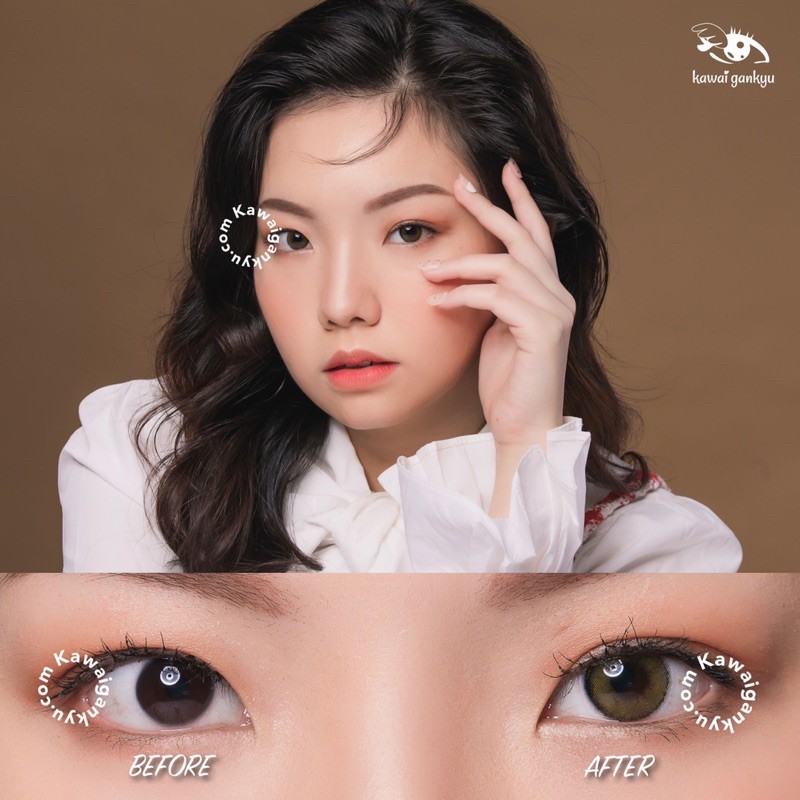 KawaiGankyu Softlens - kitty ella green (1botol)