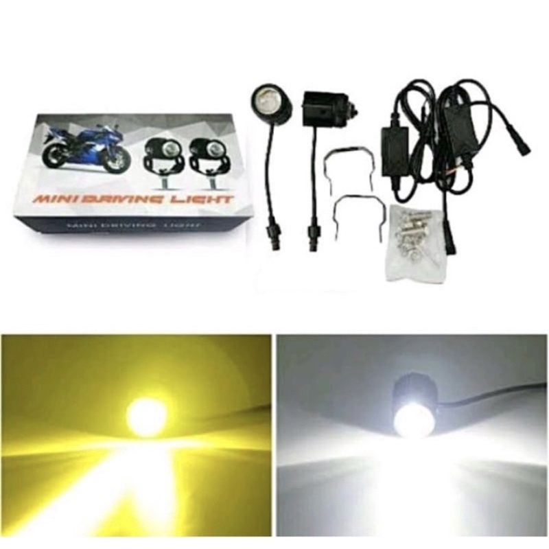 Lampu tembak led mini driving universal motor / lampu light mini driving plus kipas set