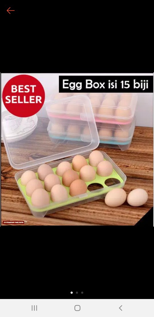 Tempat Box Telur 15 Lubang Sekat (kotak Dengan Sekat Khusus Telor)