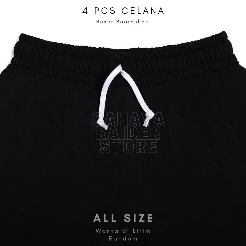 Celana Pendek Pria Kolor Boxer Boardshort 4 pcs