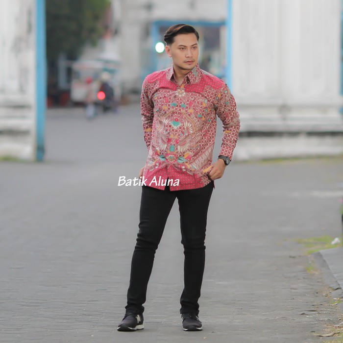 Batik pria lengan panjang Kemeja Atasan Baju batik pria laki laki lengan panjang premium cowok solo