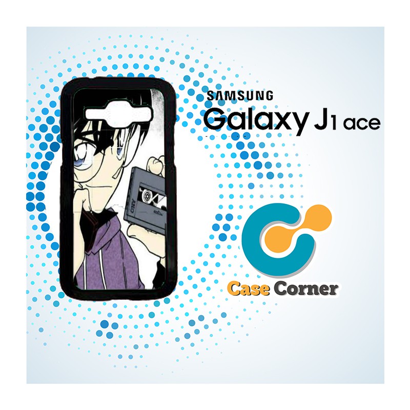Custom Casing HP Samsung Galaxy J1 Ace Detective Conan Edogawa And Cassette Case,Cover, Hardcase