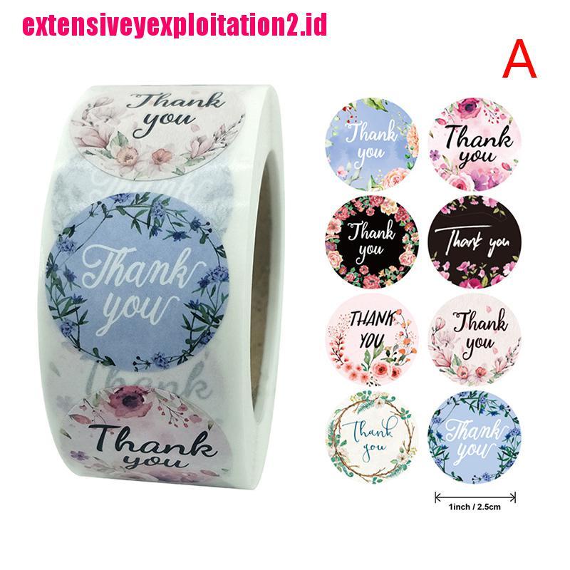 &lt; E2id &amp; &gt; 500Pcs / roll Stiker Label Segel Tulisan Thank You