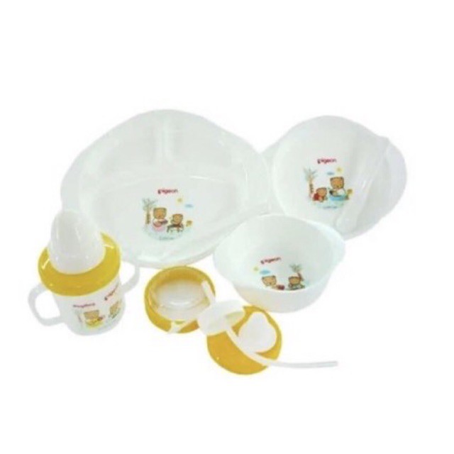 Pigeon Baby Feeding Set with Training Cup Magmag - Alat Makan Bayi