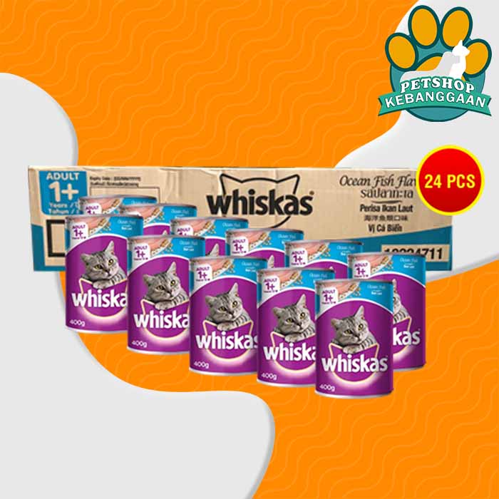 Makanan Basah Kucing Whiskas Kaleng Wetfod Grosir Dus Isi 24 PCS 400GR