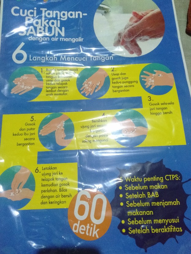 Poster 6 Langkah Cuci Tangan Pakai Sabun Dengan Air Mengalir Laminating Glossy Shopee Indonesia