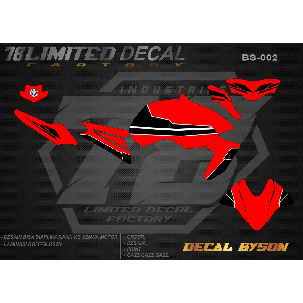 Stiker Variasi motor decal Yamaha Byson Desain Custom Grafis Detail - BS 002