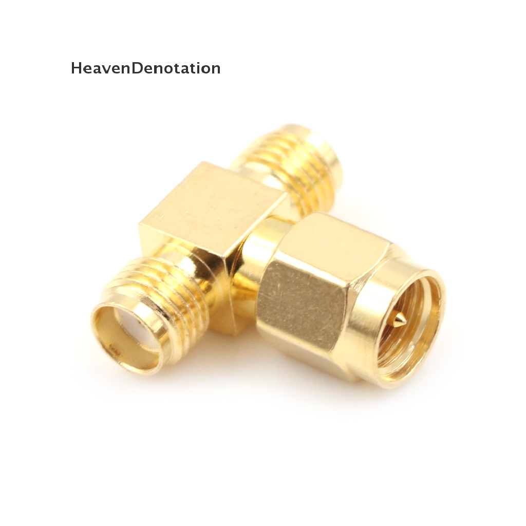 [HeavenDenotation] SMA Male to 2 Double SMA Female T Type RF Coaxial Connector SMA Plug to Jack 3 Way