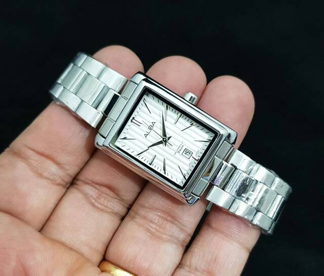 Jam tangan wanita Alba segi tgl aktif free batrei cadangan
