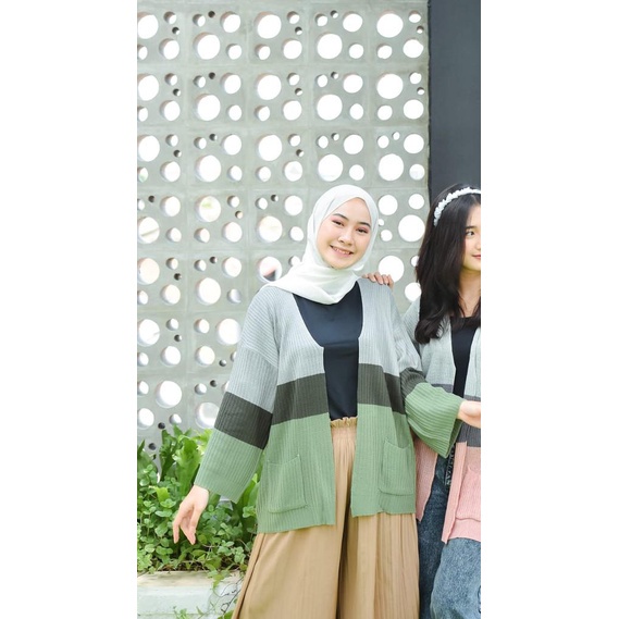Cardigan / TRITONE / Cameroon Oversize Cardy / Atasan Cardy Rajut / Outwear / Kardigan Wanita-Mint