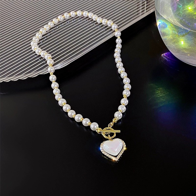 Kalung Rantai Klavikula Hias Mutiara Untuk Wanita