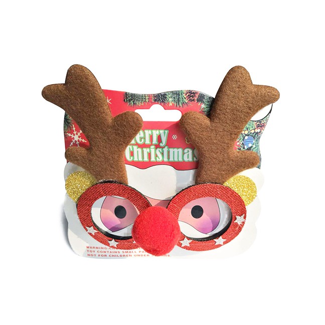 LRC Kacamata Fashion Golden Fawn Antler Snowman Snowflake Christmas Tree Santa Glasses D39597