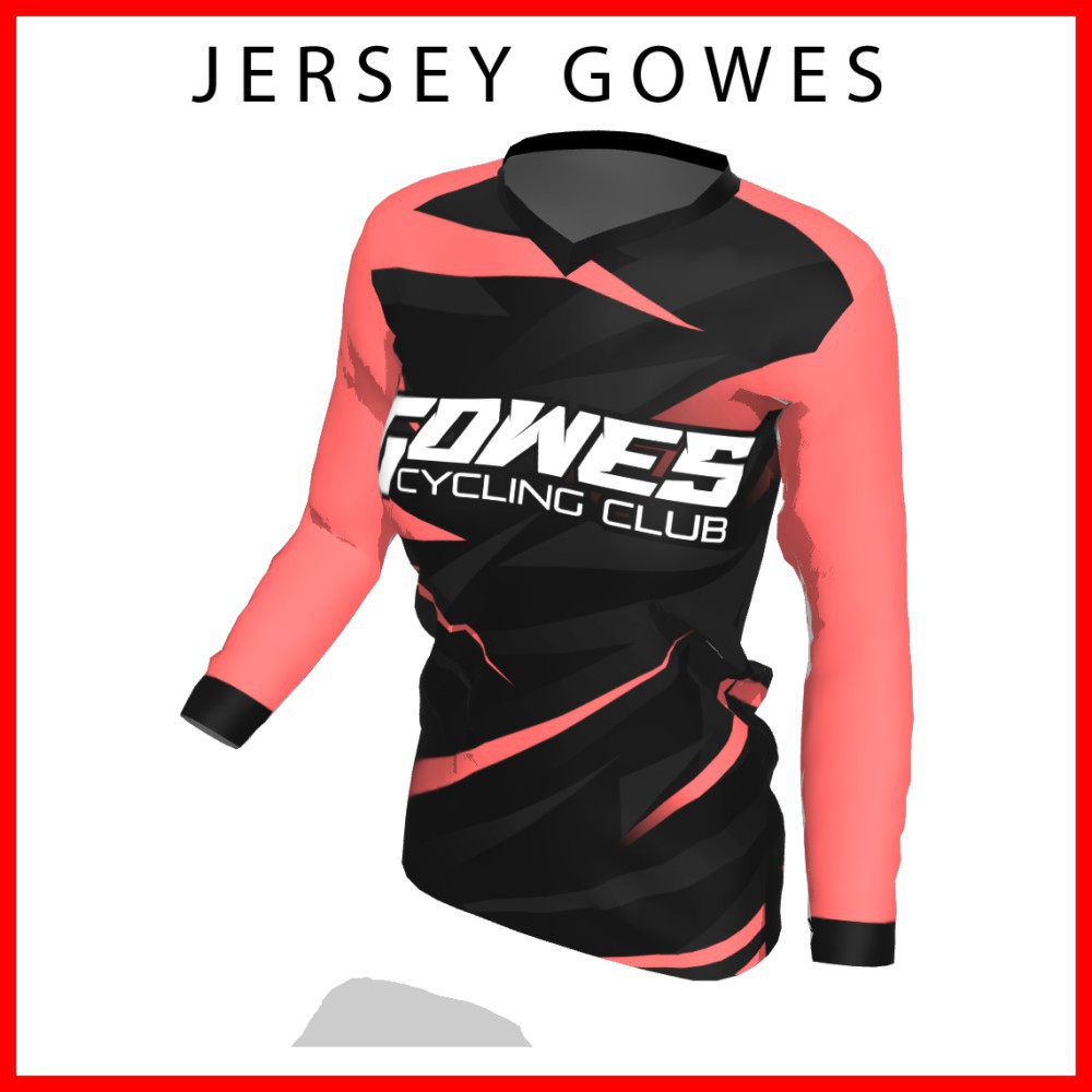 Baju Kaos Jersey Sepeda Gowes Wanita Cewek Perempuan Lengan Panjang Printing-129